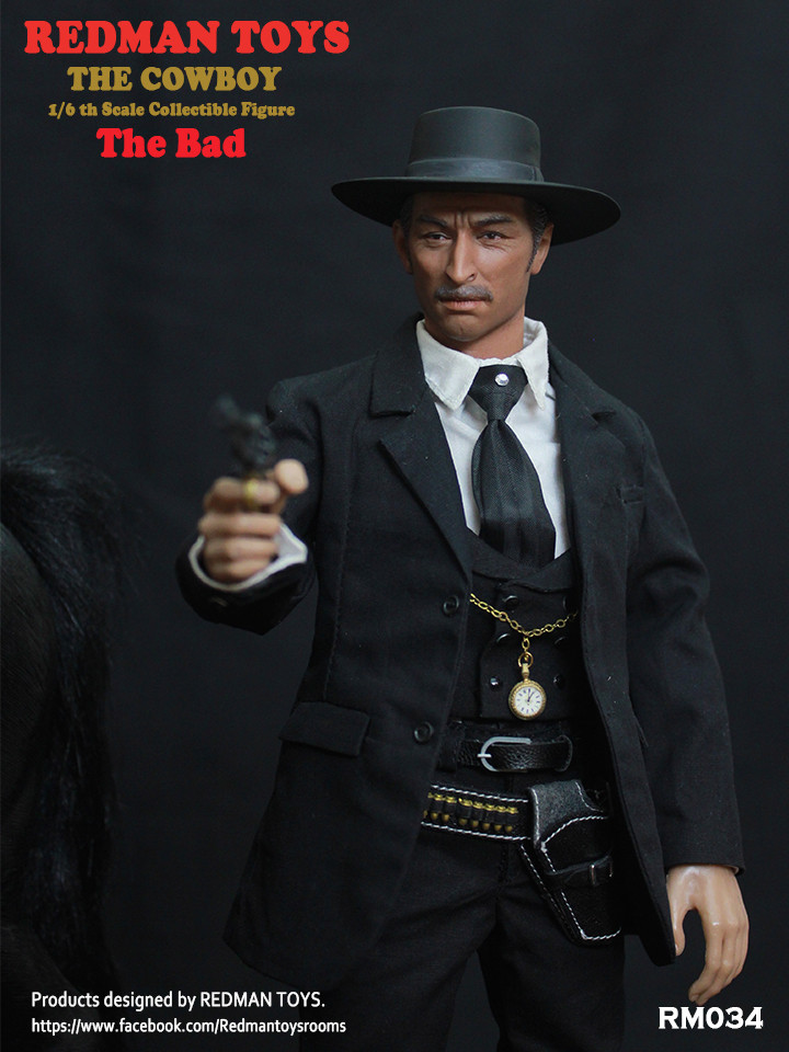 Redman The Bad ouvert Montre de poche échelle 1/6 Jouets Cowboy Western Ouest Américain 