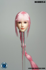 SUPER DUCK SDH015-B 1/6 scale Girl Head Sculpt Pale Skin tone Pink Hair