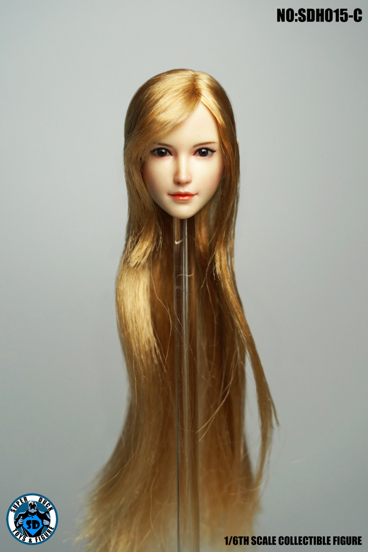 1//6 American Female Head Sculpt C BLONDE Hair For PHICEN Hot Toys Figure U.S.A.