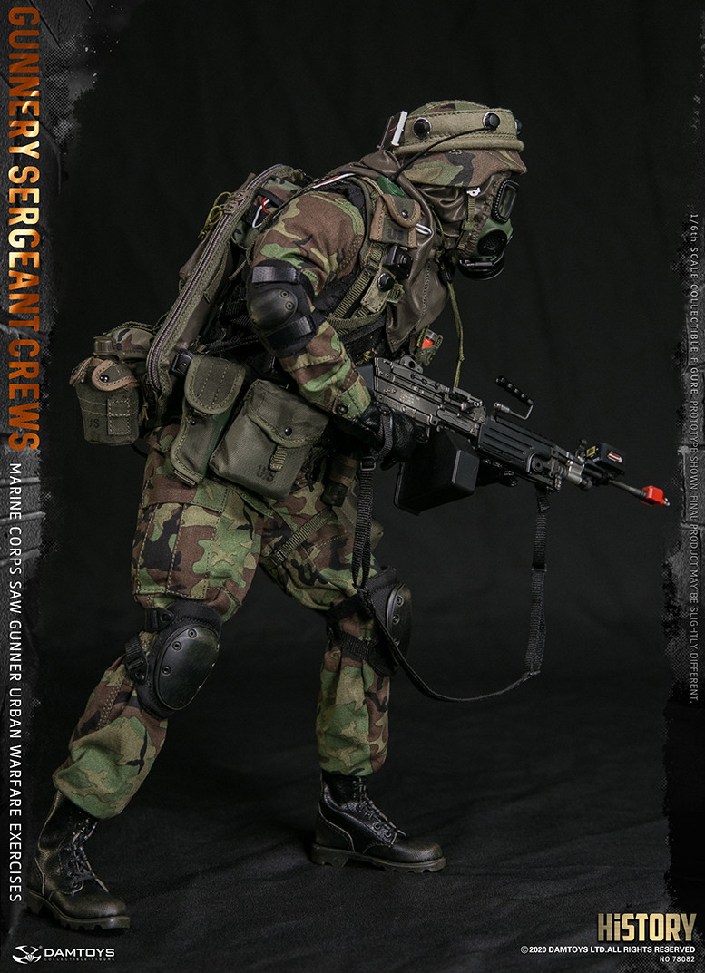 ミリタリー 1/6MARINE CORPS GUNNERY SERGEANT CRRWS DAMTOYS Gunnery Sergeant Crews Marine Corps SAW GUNNER 1/6
