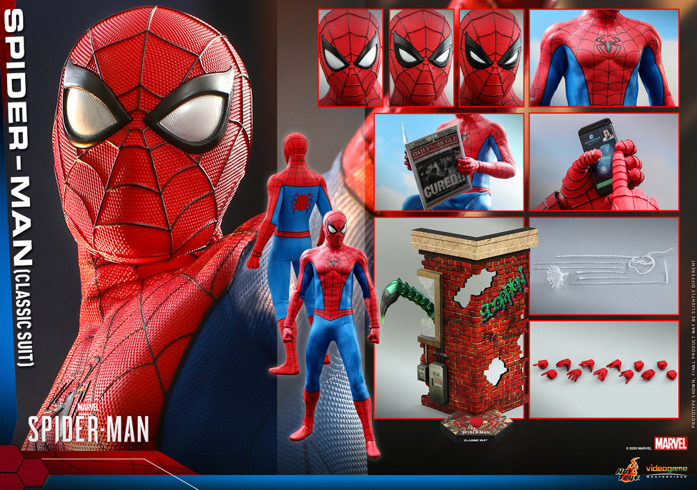 Hot Toys Marvel Video Game Masterpiece Spider-Man Classic Suit Collectible Figure