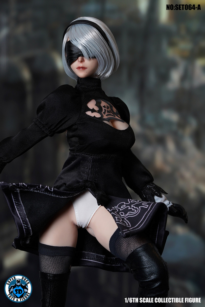 SUPER DUCK 2B Nier Sexy Robot 1/6 Costume + Head Sculpt