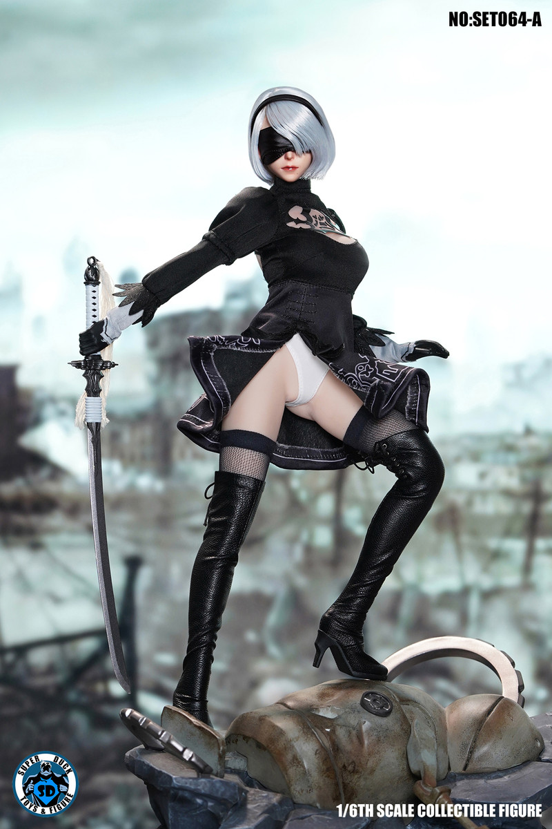 SUPER DUCK 2B Nier Sexy Robot 1/6 Costume + Head Sculpt