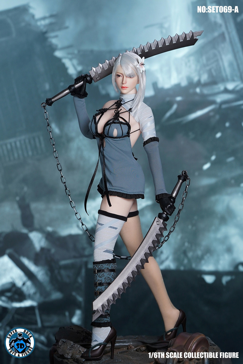 SUPERDUCK 2b Sexy Robot Girl 1/6 Head costume SET069A