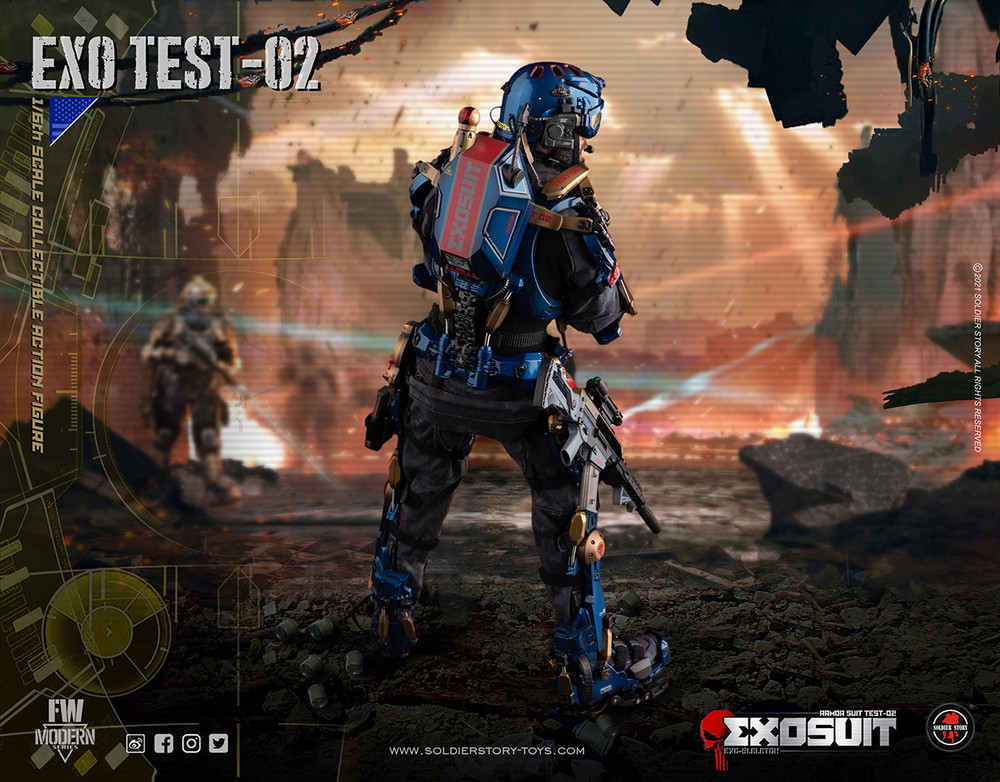 ミリタリー Soldier Story EXOSUIT EXO Skeleton Armor Soldier Story SSE001 EXO-Skeleton Armor Suit XO-01 with Pilot - V