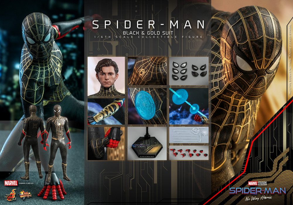 Hot Toys Spider-Man Black and Gold Suit No Way Home MMS604