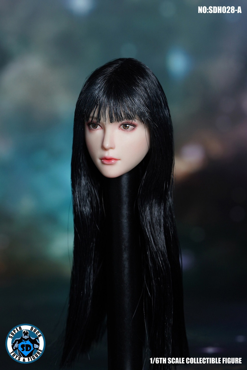 SUPER DUCK SDH028 1/6 Scale Girl Long Hair Head Sculpt