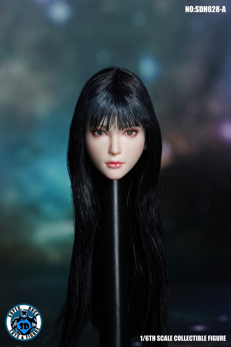 1/6 アジア人女性ヘッドC（Black Long Staight Hair） Kimi Female Head Sculpt (Long Black Hair) | 1:6 Scale Female