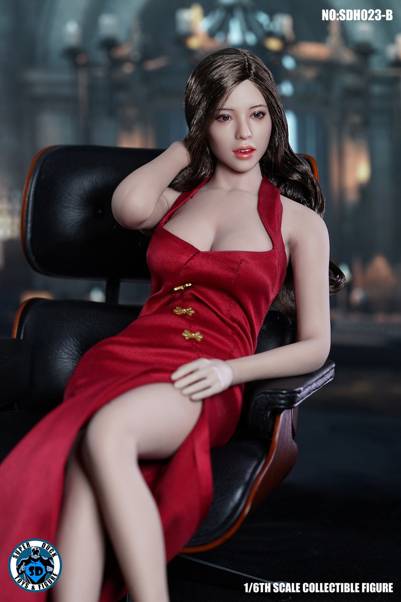 新品2018！ SUPER DUCK 1/6 SET023 DOA 女性素体専用ヘッドパーツ/衣装セット SET023B（素体付き）▲ SUPER DUCK 1⁄6 Girl Open Mouth Head Sculpt SDH023