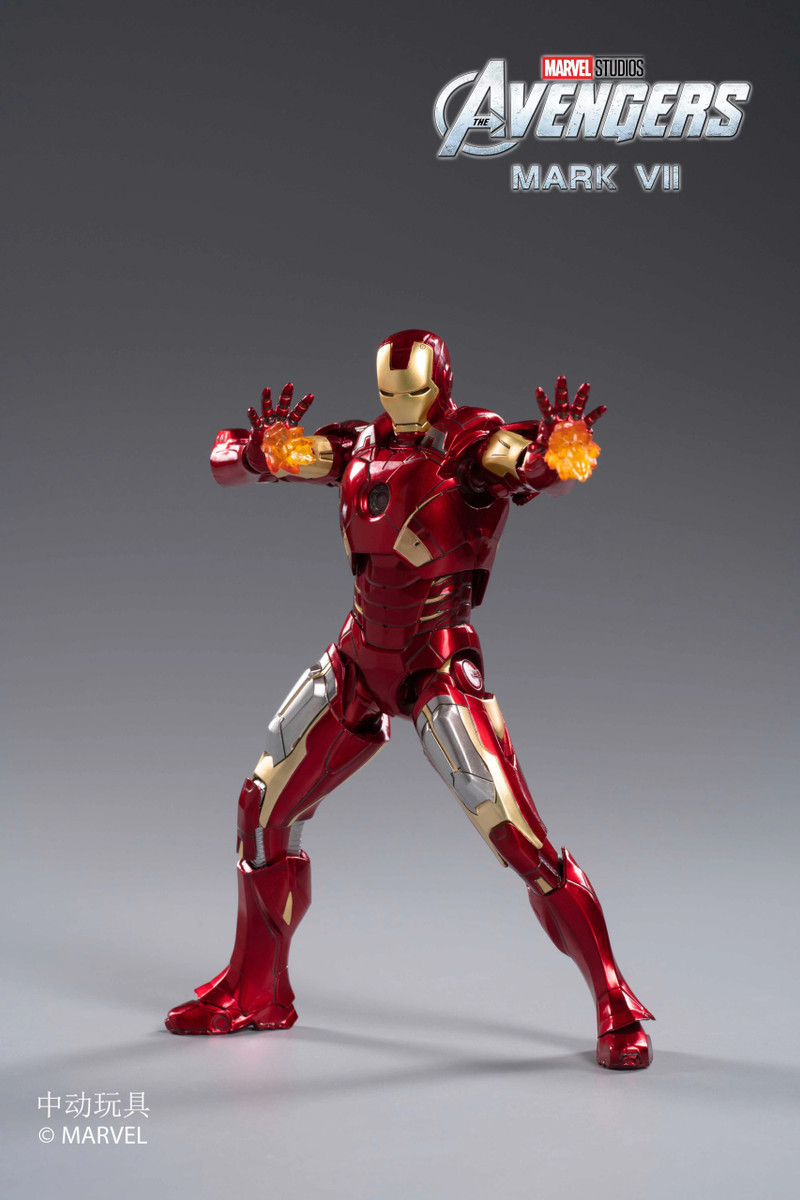 ZD Toys 1/10 Iron Man Mark VII Figure LED Light up Version