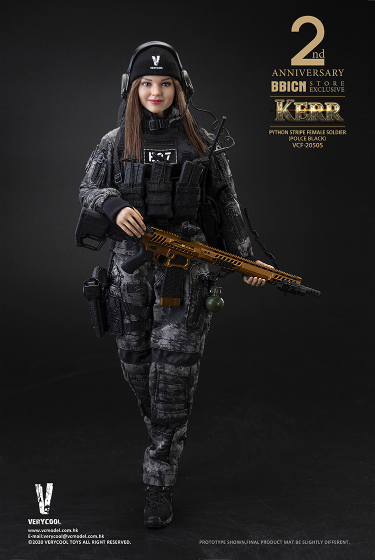 VERYCOOL 1/6 Kerr Black Python Stripe female solder version