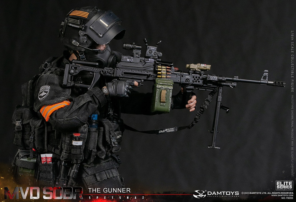 DAMTOYS 1/6 RUSSIAN SPETSNAZ MVD SOBR PKM GUNNER 78095