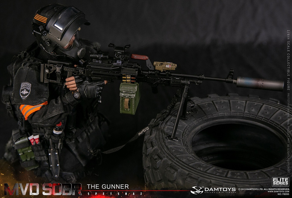 DAMTOYS 1/6 RUSSIAN SPETSNAZ MVD SOBR PKM GUNNER 78095