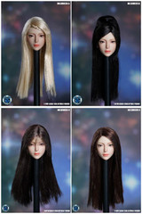 SUPER DUCK SDH030 1/6 Scale Girl Long Hair Pale Head Sculpt