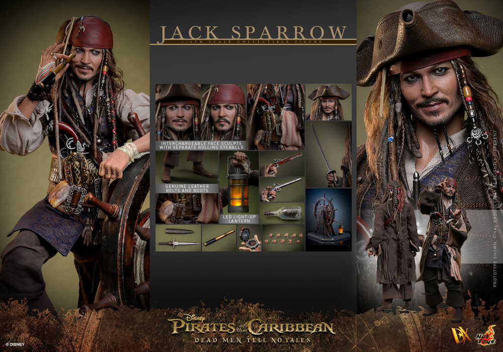 Hot Toys DX37 Pirates of the Caribbean: Dead Men Tell No Tales - 1/6th scale Jack Sparrow Collectible Figure