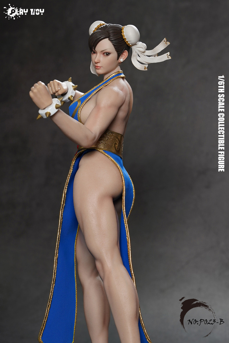 PLAY TOY P023-B Chun Li Female Fighter1/6 Figure Blue Suit