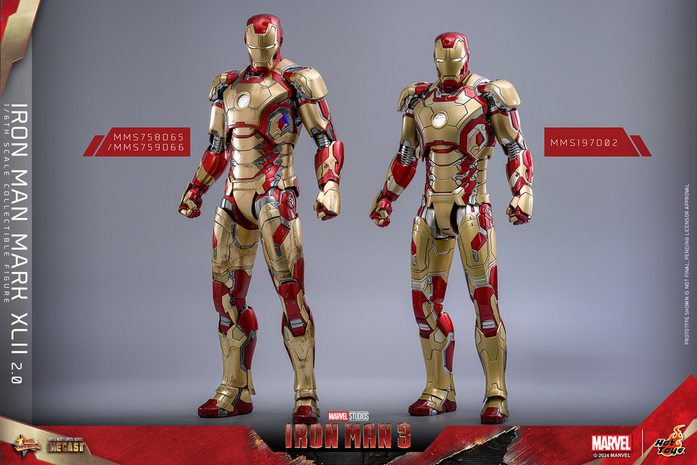 Hot Toys Man Mark XLII (2.0) Figure MMS758D65 Iron Man 3
