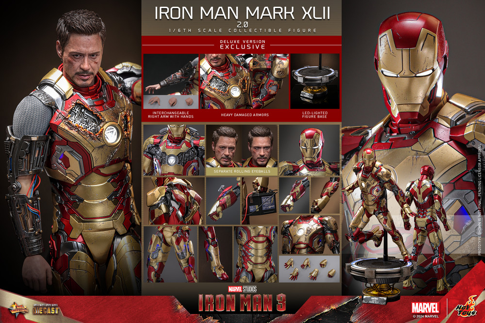 Hot Toys Man Mark XLII (2.0) Figure Deluxe Version MMS758D65 Iron 