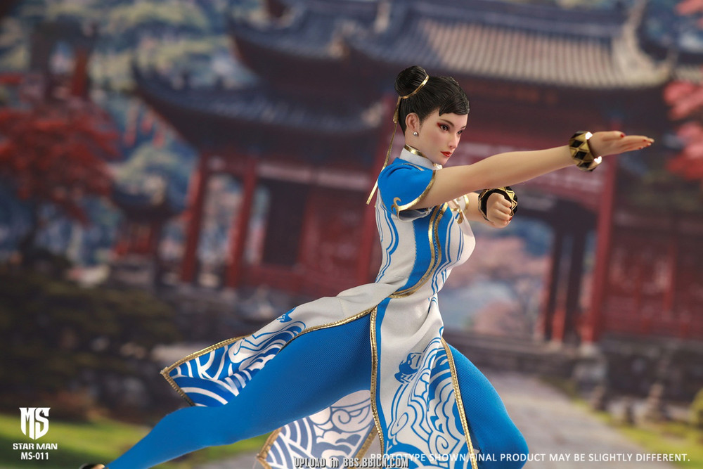 StarMan 1/6 Chun Li Female fighter MS-011 Blue cloud patterned