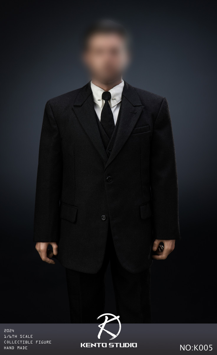 Kento Studio 1/6 Scale Grey Coat & Men's Suit Set with Body K005