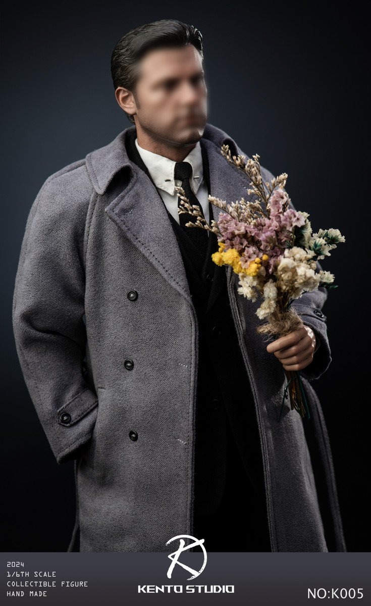 KENTO STUDIO k005 スーツ　ボディ　ブーケ　ホットトイズ対応 Kento Studio 1/6 Scale Grey Coat & Men's Suit Set with Body K005