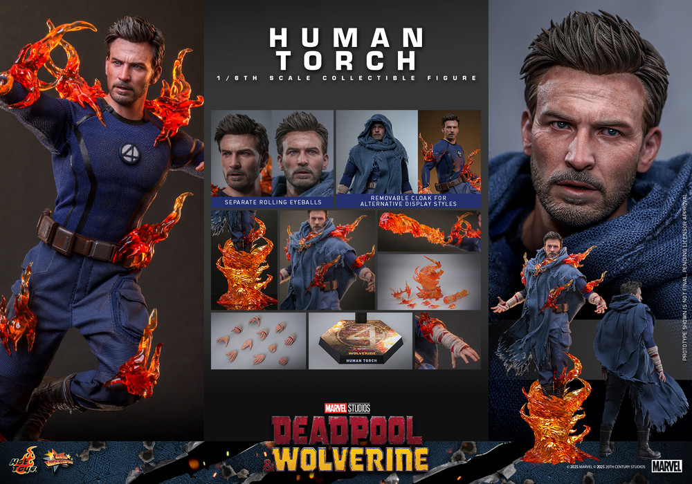 Hot Toys Human Torch MMS789 1/6 Scale Figure Deadpool & Wolverine