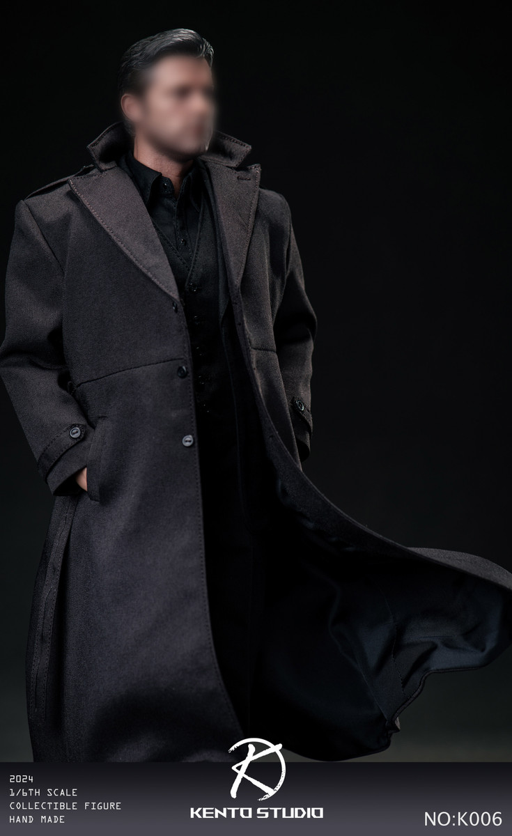 Kento Studio K006 1/6 Long Black Coat Costume + Body Set