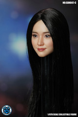 1/6 アジア人女性ヘッドA（Red Medium Hair）SD-H047A Amazon.com: 1/6 Scale Female Head Sculpt, Asian Girl Pale