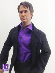 1:6 scale Black Suit+Purple Shirt Set