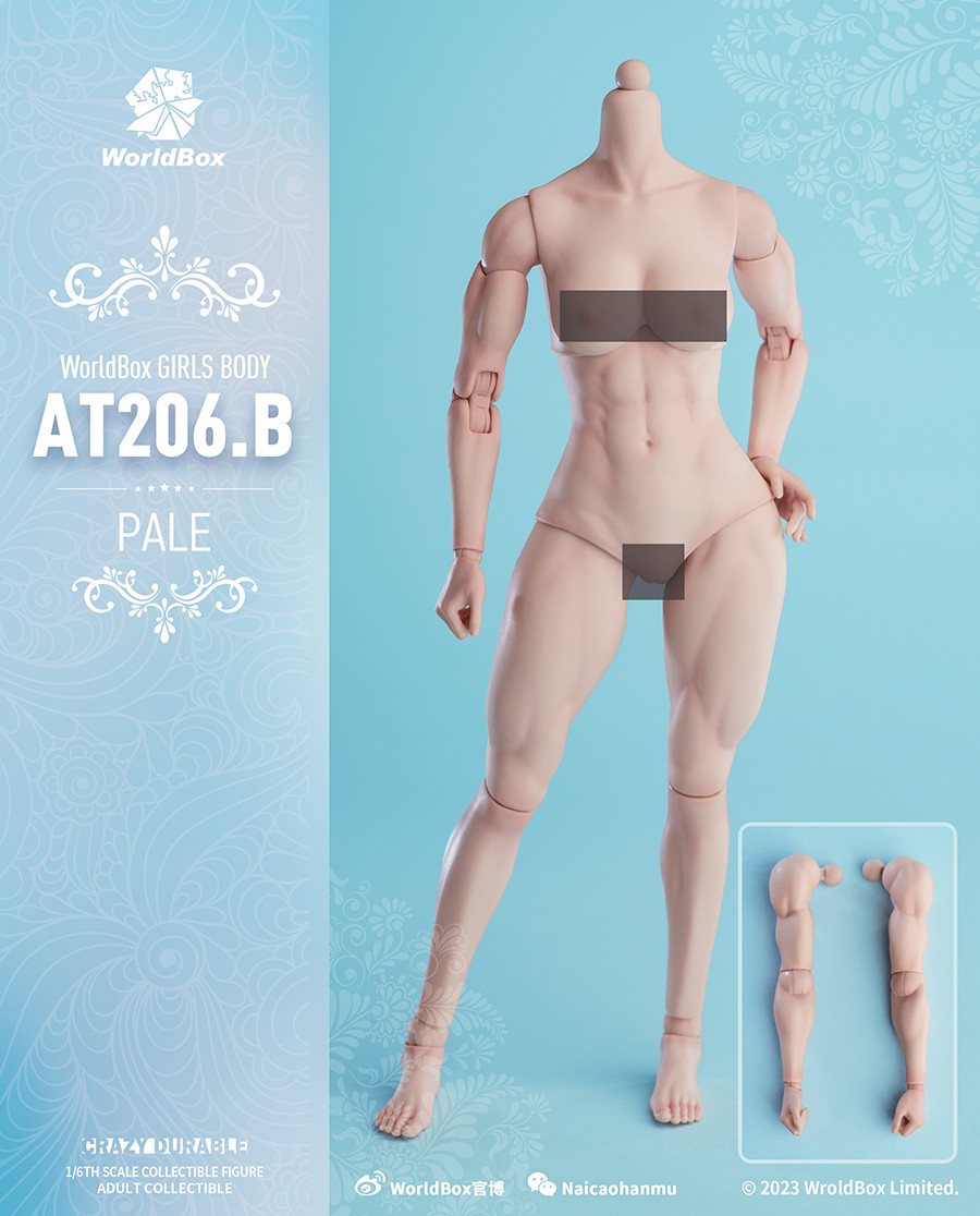 Worldbox 1/6 フィギュア 女性 AT206B (白肌) ヘッド付き Worldbox AT206B 1/6 Girl Female action figure body