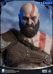 Onetoys God of War Kratos OT019 re issue one sixth scale figure showcasing the highly detailed face sculpt and signature red tattoo.