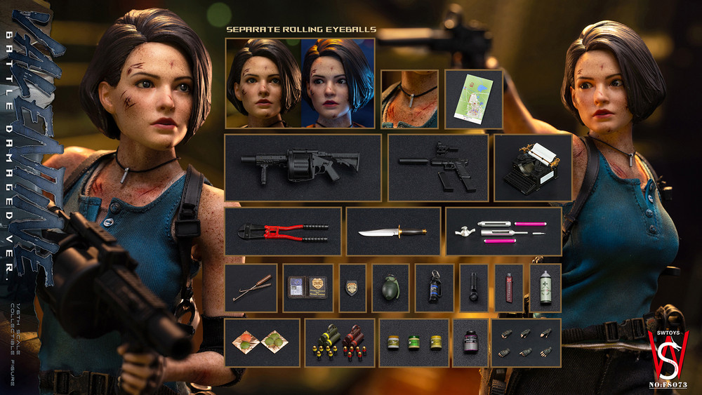 Battle Damaged Sixth Scale JILL Valentine RESIDENT EVIL Figure by