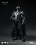 Dynamic posing showing the wired cape on the INART Batman 1/12 figure.