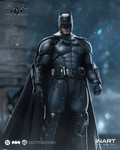 Front view of INART 1/12 scale Batman figure from Arkham Origins video game. Detailed armor and wired cape.