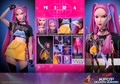 Hot Toys Mira TMS177 1/6 scale figure with pink pigtails, black crop top, and Gok-do curved moon sword accessory