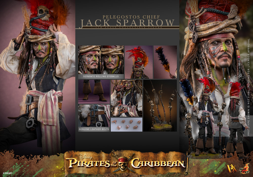 Hot Toys DX48 Jack Sparrow Pelegostos Chief 1/6 Figure | KGHobby