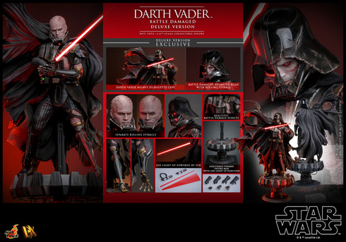 Hot Toys DX45 Darth Vader Battle Damaged Deluxe figure front view