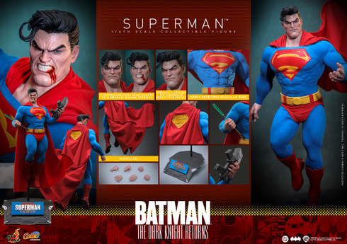 Hot Toys Superman movable eyeballs and bloodstained head sculpt detail