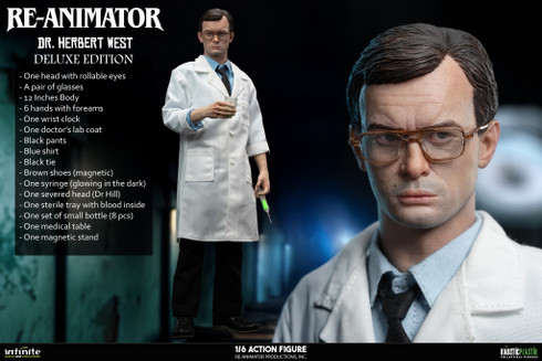 Kaustic Plastik 1/6 scale Doctor Herbert West head sculpt closeup from Re-Animator