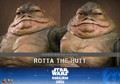 Detailed close-up of the realistic skin texture on Hot Toys Rotta the Hutt 1/6 figure.