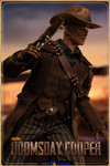 The articulated body of the Doomsday copper figure by FunModell is displayed in an aggressive combat stance.