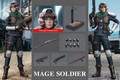Toys Battalion Mage Soldier action figure showing the full body layout and tailored fabric clothing assets.