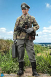 The full length shot showcases the DID Jakob officer sixth scale figure standing in a sharp command stance wearing a tailored German infantry uniform.