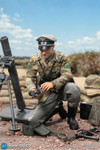 An action display image shows the DID German officer figure holding binoculars while directing troops on a simulated scale model battlefield.