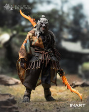 Front view showcasing the complete INART one twelfth scale Guangzhi action figure from Black Myth Wukong with full armor and weapon.