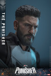 A close up view highlights the hand painted head sculpt of Frank Castle showcasing intense battle damage and realistic facial expressions.