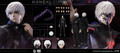 Rocket Toys Kaneki Battle Suit Version one sixth scale figure shown from the front displaying the complete fabric costume and signature mask detail.