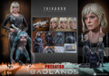 Hot Toys Predator Badlands Thia and Bud one sixth scale collectible figure set showcased in a dynamic hunting pose with full weapon loadout.