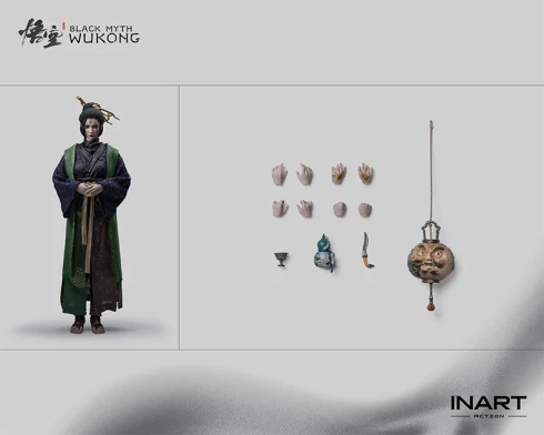 This photograph captures the detailed spider gesture hands along with the celebrating lantern and Xiang River goddess gourd accessories.