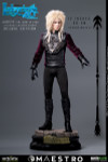 The 1/6 scale Jareth figure holding a clear crystal orb accessory alongside the iconic Goblin King scepter
